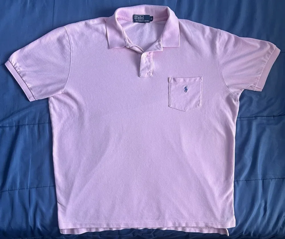 Vintage Polo Ralph Lauren Short Sleeve Polo Shirt Pony Classic Fit Pink Size XL